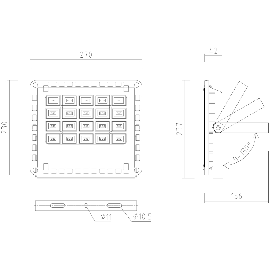APLED - LED lauko prožektorius PRO LED/50W/230V IP66 5000lm 6000K