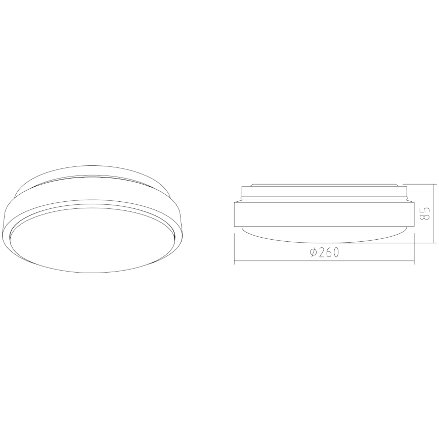 APLED - LED lubinis šviestuvas LENS PP TRICOLOR LED/12W/230V IP41 2700 - 6500K 825lm
