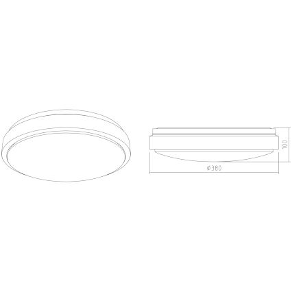 APLED - LED lubinis šviestuvas LENS R TRICOLOR LED/24W/230V IP41 2700 - 6500K 1680lm