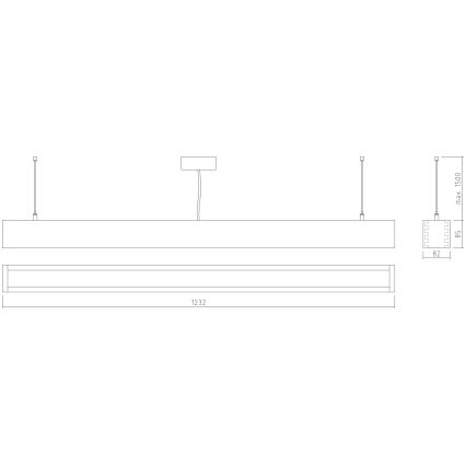 APLED - LED Pakabinamas sietynas LOOK LED/36W/230V 4000K 120 cm ąžuolas