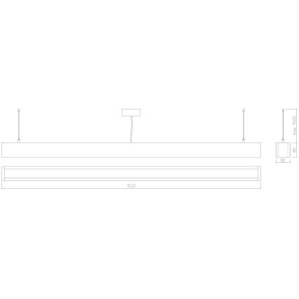 APLED - LED Pakabinamas sietynas LOOK LED/48W/230V 4000K 150 cm ąžuolas