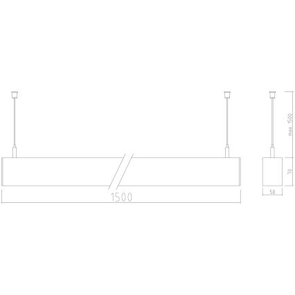 APLED - LED Pakabinamas sietynas LOOK LED/58W/230V 4000K 150 cm sidabras