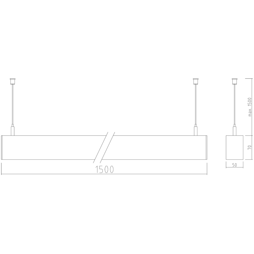 APLED - LED Pakabinamas sietynas LOOK LED/58W/230V 4000K 150 cm sidabras