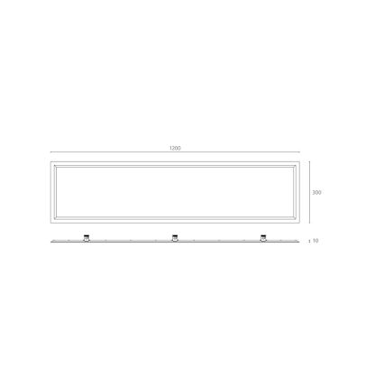 APLED - LED vonios lubų panelė QUADRA LED/40W/230V 4000K IP41 120x30cm