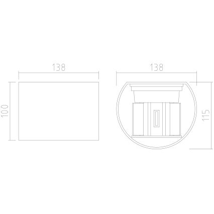 APLED - LED Sieninis lauko šviestuvas OVAL 2xLED/3W/230V IP65