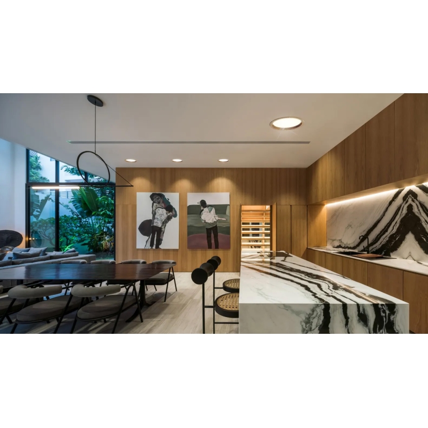 APLED - LED įleidžiamas lubinis šviestuvas RONDO WOODLINE LED/18W/230V 3000K diametras 26 cm ąžuolas medžio masyvo
