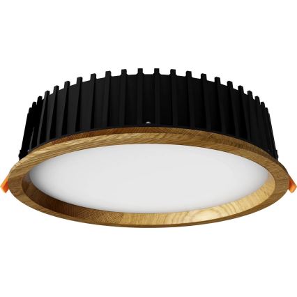 APLED - LED įleidžiamas lubinis šviestuvas RONDO WOODLINE LED/18W/230V 3000K diametras 26 cm ąžuolas medžio masyvo