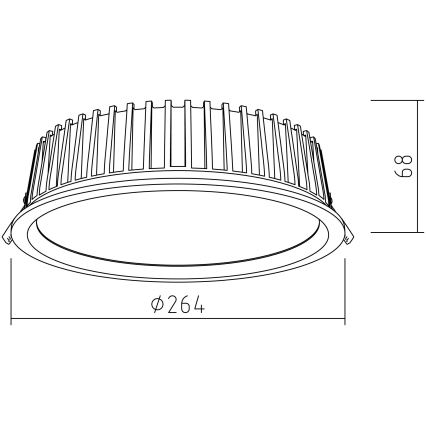 APLED - LED įleidžiamas lubinis šviestuvas RONDO WOODLINE LED/18W/230V 3000K diametras 26 cm ąžuolas medžio masyvo