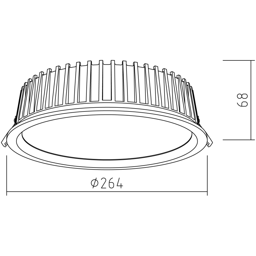 APLED - LED įleidžiamas lubinis šviestuvas RONDO WOODLINE LED/18W/230V 3000K diametras 26 cm uosio medžio masyvo