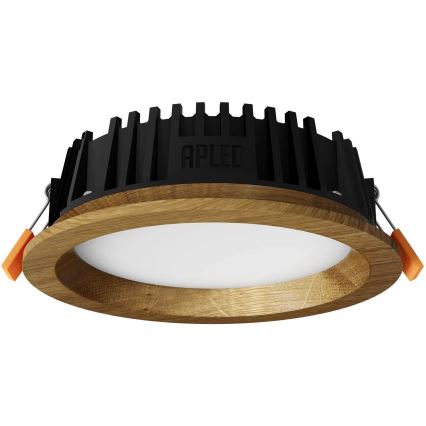 APLED - LED įleidžiamas lubinis šviestuvas RONDO WOODLINE LED/6W/230V 3000K diametras 15 cm ąžuolas medžio masyvo