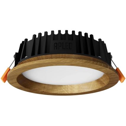 APLED - LED įleidžiamas lubinis šviestuvas RONDO WOODLINE LED/6W/230V 4000K diametras 15 cm ąžuolas medžio masyvo