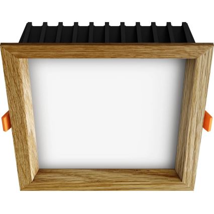 APLED - LED įleidžiamas lubinis šviestuvas SQUARE WOODLINE LED/12W/230V 3000K 17x17 cm ąžuolas medžio masyvo