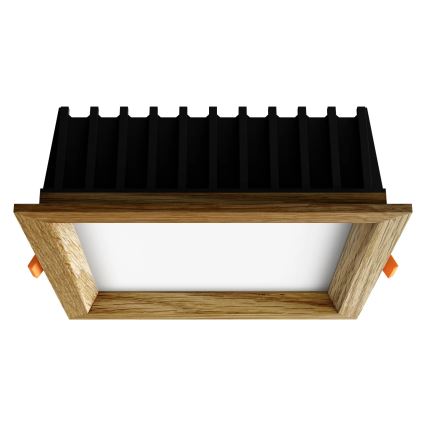 APLED - LED įleidžiamas lubinis šviestuvas SQUARE WOODLINE LED/12W/230V 3000K 17x17 cm ąžuolas medžio masyvo