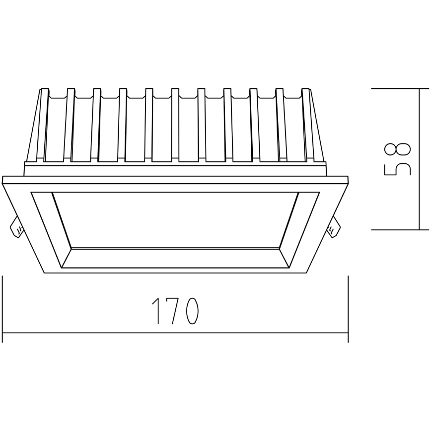 APLED - LED įleidžiamas lubinis šviestuvas SQUARE WOODLINE LED/12W/230V 3000K 17x17 cm pušis medžio masyvo