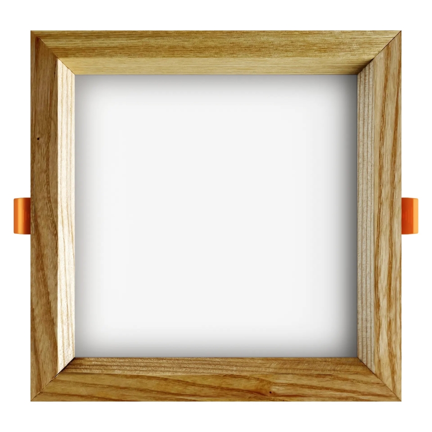 APLED - LED įleidžiamas lubinis šviestuvas SQUARE WOODLINE LED/12W/230V 3000K 17x17 cm uosio medžio masyvo