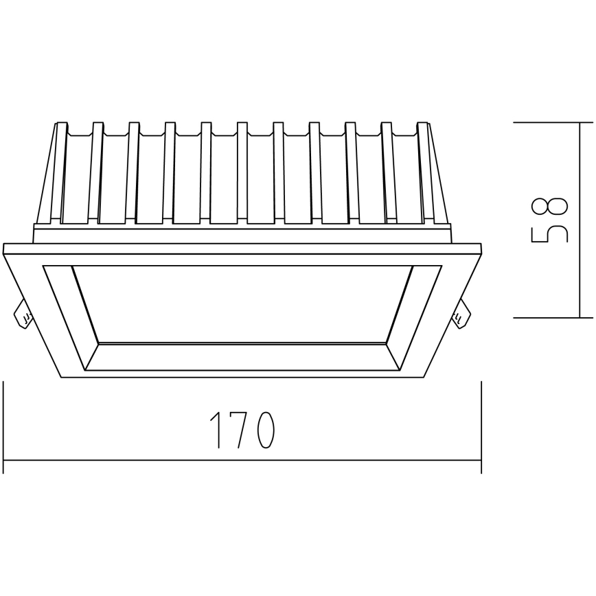 APLED - LED įleidžiamas lubinis šviestuvas SQUARE WOODLINE LED/12W/230V 3000K 17x17 cm uosio medžio masyvo