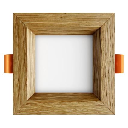 APLED - LED įleidžiamas lubinis šviestuvas SQUARE WOODLINE LED/3W/230V 3000K 9x9 cm ąžuolas medžio masyvo