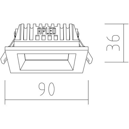 APLED - LED įleidžiamas lubinis šviestuvas SQUARE WOODLINE LED/3W/230V 3000K 9x9 cm ąžuolas medžio masyvo