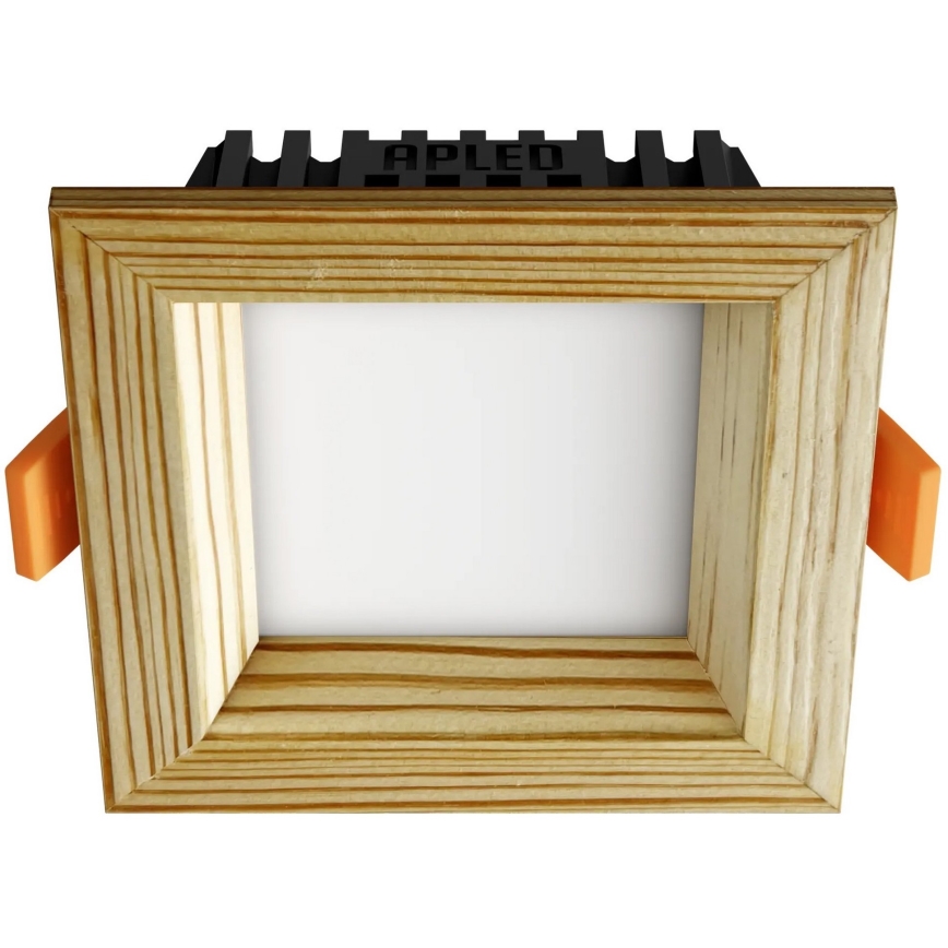 APLED - LED įleidžiamas lubinis šviestuvas SQUARE WOODLINE LED/3W/230V 3000K 9x9 cm pušis medžio masyvo