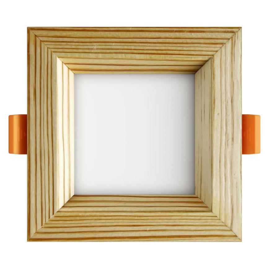 APLED - LED įleidžiamas lubinis šviestuvas SQUARE WOODLINE LED/3W/230V 3000K 9x9 cm pušis medžio masyvo