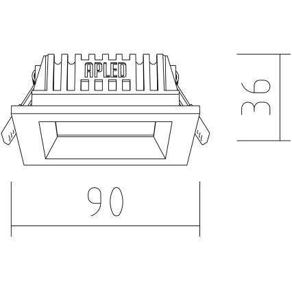 APLED - LED įleidžiamas lubinis šviestuvas SQUARE WOODLINE LED/3W/230V 3000K 9x9 cm pušis medžio masyvo