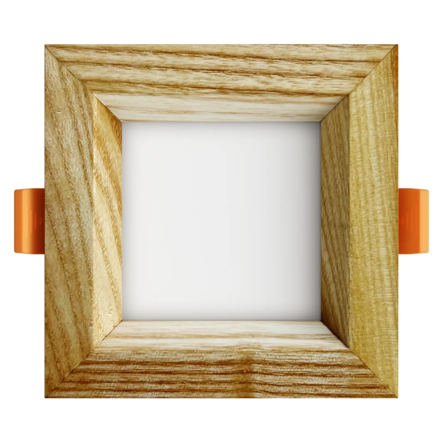 APLED - LED įleidžiamas lubinis šviestuvas SQUARE WOODLINE LED/3W/230V 3000K 9x9 cm uosio medžio masyvo