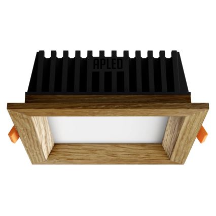 APLED - LED įleidžiamas lubinis šviestuvas SQUARE WOODLINE LED/6W/230V 3000K 12x12 cm ąžuolas medžio masyvo