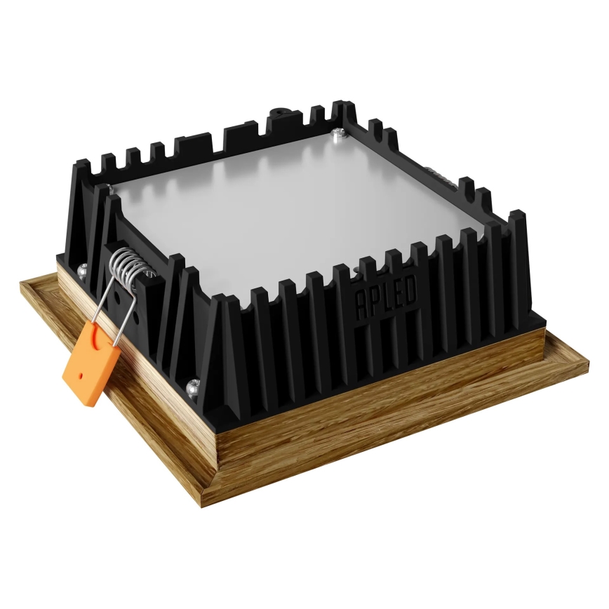 APLED - LED įleidžiamas lubinis šviestuvas SQUARE WOODLINE LED/6W/230V 3000K 12x12 cm ąžuolas medžio masyvo