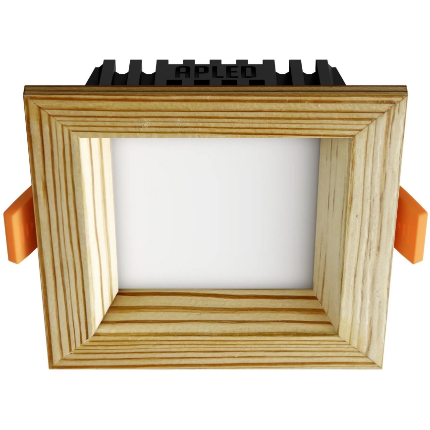 APLED - LED įleidžiamas lubinis šviestuvas SQUARE WOODLINE LED/6W/230V 3000K 12x12 cm pušis medžio masyvo