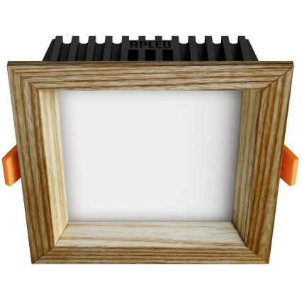 APLED - LED įleidžiamas lubinis šviestuvas SQUARE WOODLINE LED/6W/230V 3000K 12x12 cm uosio medžio masyvo