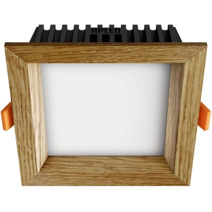 APLED - LED įleidžiamas lubinis šviestuvas SQUARE WOODLINE LED/6W/230V 4000K 12x12 cm ąžuolas medžio masyvo
