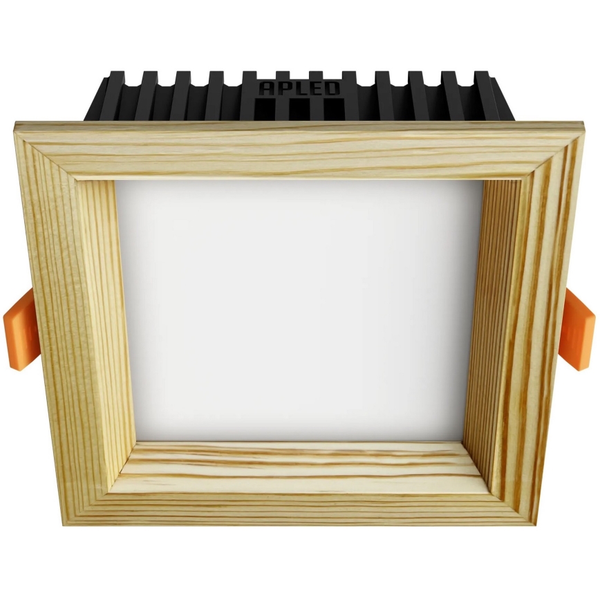APLED - LED įleidžiamas lubinis šviestuvas SQUARE WOODLINE LED/6W/230V 4000K 12x12 cm pušis medžio masyvo