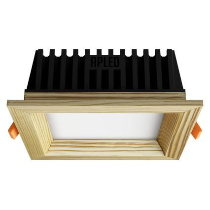 APLED - LED įleidžiamas lubinis šviestuvas SQUARE WOODLINE LED/6W/230V 4000K 12x12 cm pušis medžio masyvo