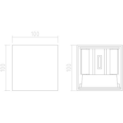 APLED - Sieninis LED lauko šviestuvas CUBE 2xLED/3W/230V IP65