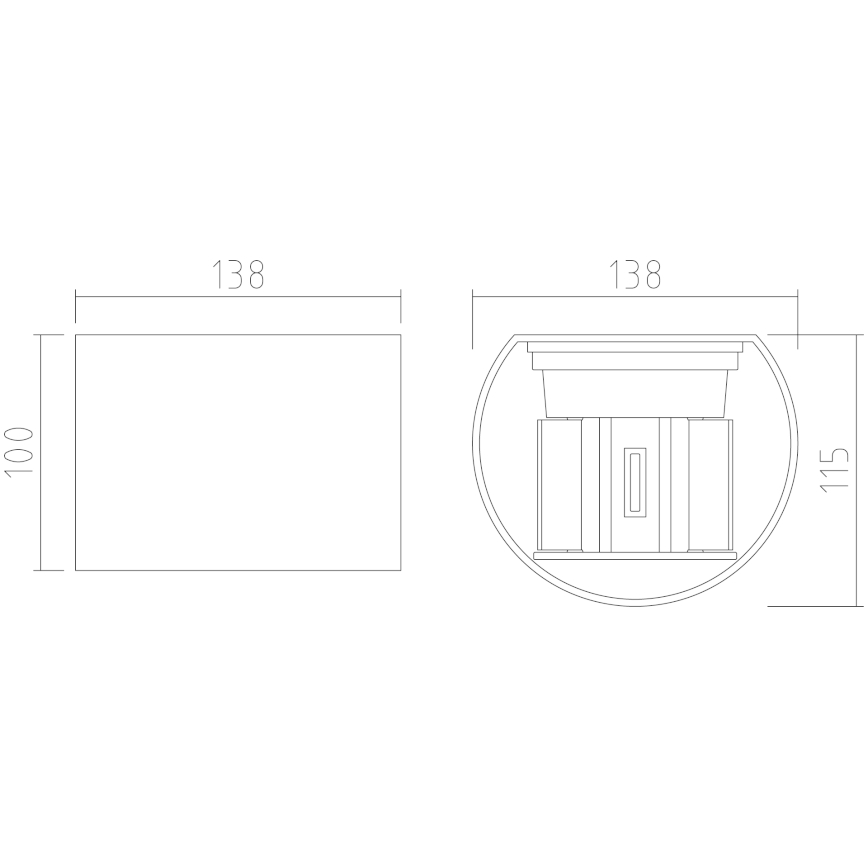 APLED - Sieninis LED lauko šviestuvas OVAL 2xLED/3W/230V IP65