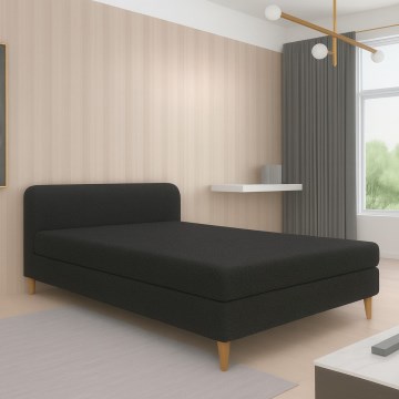 Apmušta dieninė lova BRISBANE 110x200 cm juoda