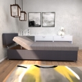 Apmušta dieninė lova su reguliuojama padėtimi ir patalynės dėže DALLAS 108x205 cm pilka/antracitas