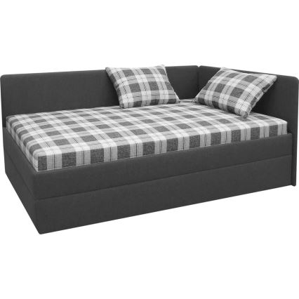 Apmušta lova ARLY su universaliu L/P galvūgaliu, 110x200 cm, antracitas/balta