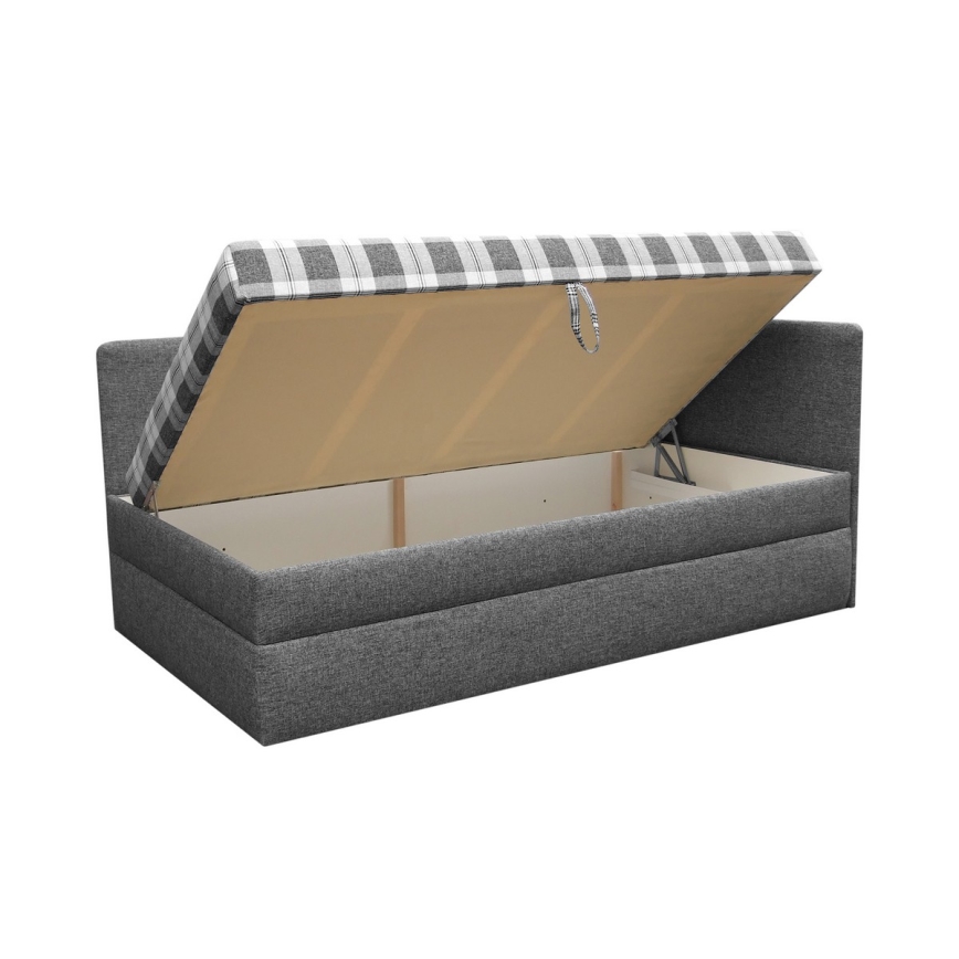 Apmušta lova ARLY su universaliu L/P galvūgaliu, 110x200 cm, antracitas/balta