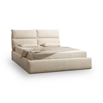 Apmušta lova be čiužinio BASIL 180x200 cm smėlio spalvos