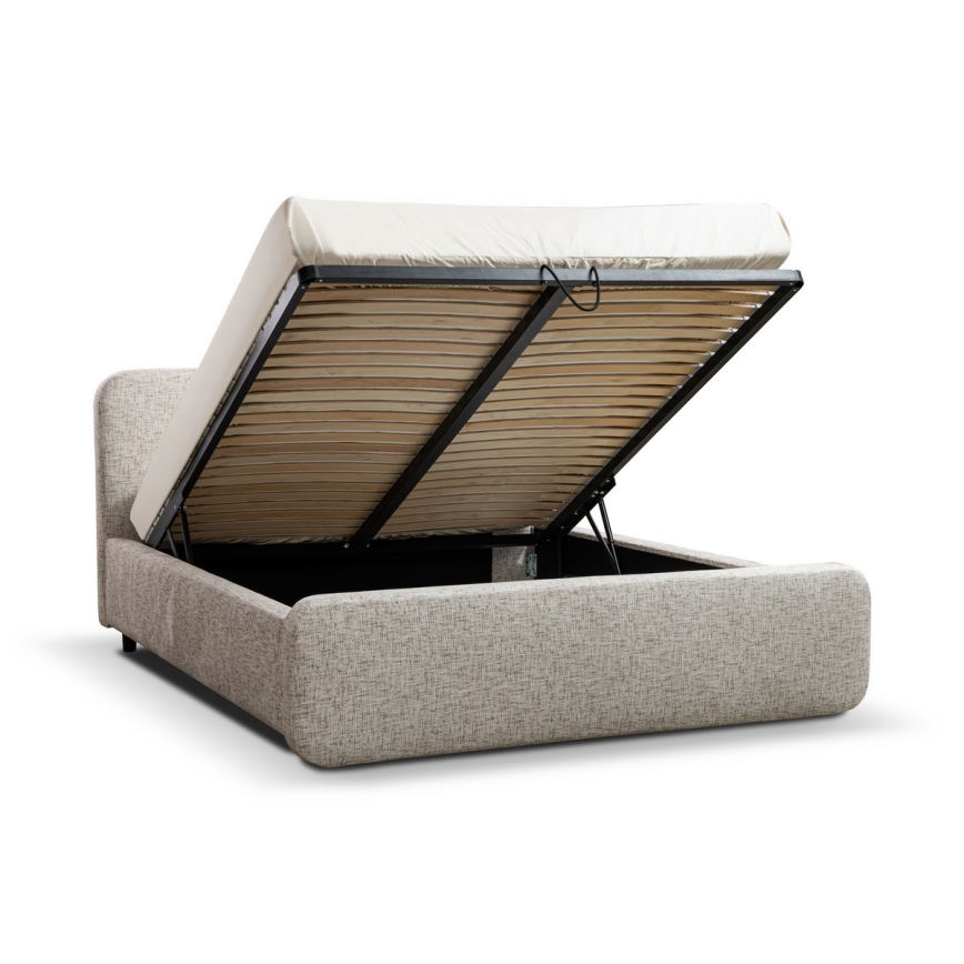 Apmušta lova be čiužinio LAJLA 160x200 cm smėlinė