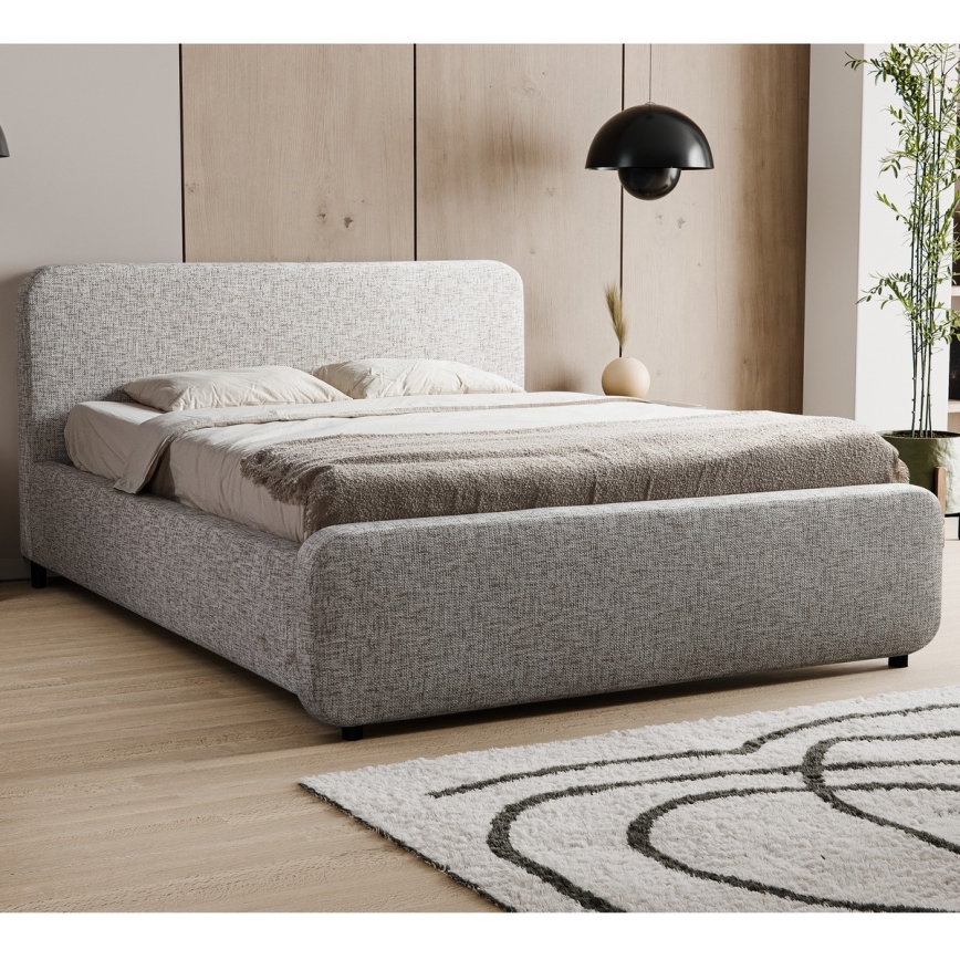 Apmušta lova be čiužinio LAJLA 180x200 cm smėlinė