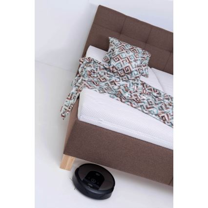 Apmušta lova MARIA 160x200 cm su čiužiniu ir patalynės dėže, ruda