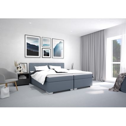 Apmušta lova su čiužiniu IDA 90 x 200 cm, mėlyna