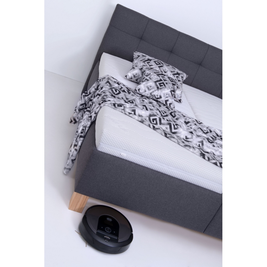 Apmušta lova su čiužiniu ir patalynės dėže MARIA 160x200 cm pilka