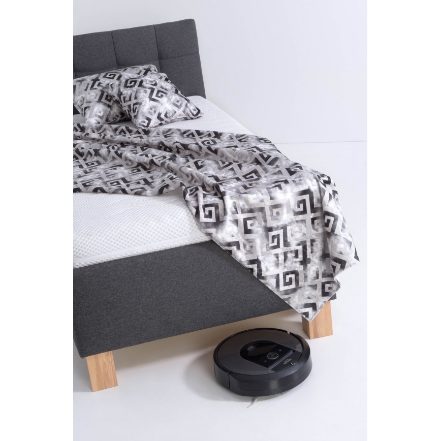 Apmušta lova su čiužiniu ir patalynės dėže MARIA ONE 90x200 cm pilka