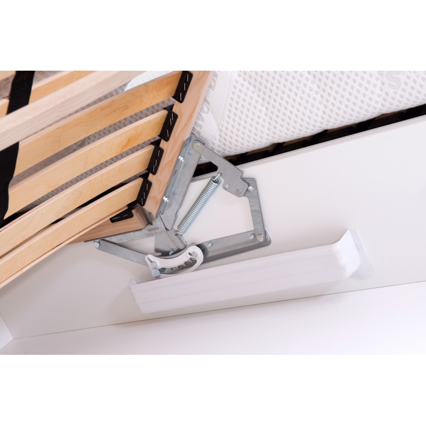 Apmušta lova su čiužiniu ir talpia patalynės dėže MARIA ONE 90x200 cm, antracitas