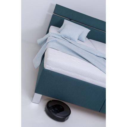 Apmušta lova su patalynės dėže be čiužinio ALIS 180x200 cm petrolinė