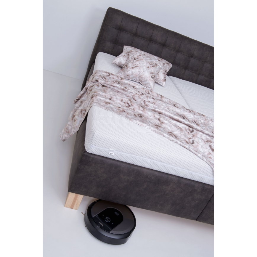 Apmušta lova su patalynės dėže be čiužinio VIOLET 180x200 cm tamsiai pilka