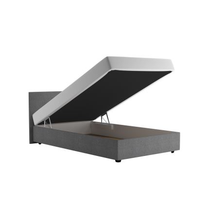 Apmušta lova su patalynės dėže ir čiužiniu DARIA 120x200 cm pilka